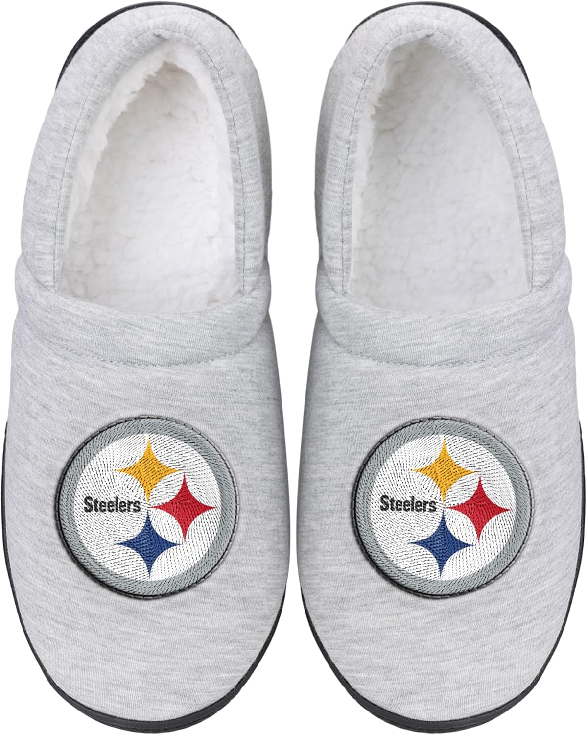 Mens NFL Team Big Logo Grey Sweatshirt Slippers for Comfort