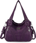 Washed PU Leather Tote Bag for Women - Roomy Shoulder Satchel