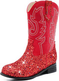 Girls Cowgirl Boots Mid Calf Glitter Toddler Cowboy Boot (Style BX1H)