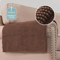Plush Chenille Couch Armrest Cover 2 Packs Caramel - Soft Protector