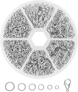 1400Pcs Open Jump Rings and Lobster Claw Clasp for Jewelry Making