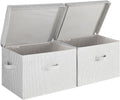 Fabric Storage Bins with Lid 2-Pack - Stackable Jumbo Organizers