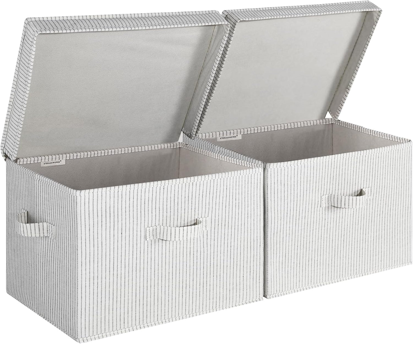 StorageWorks Fabric Storage Bins with Lid for Organized Living