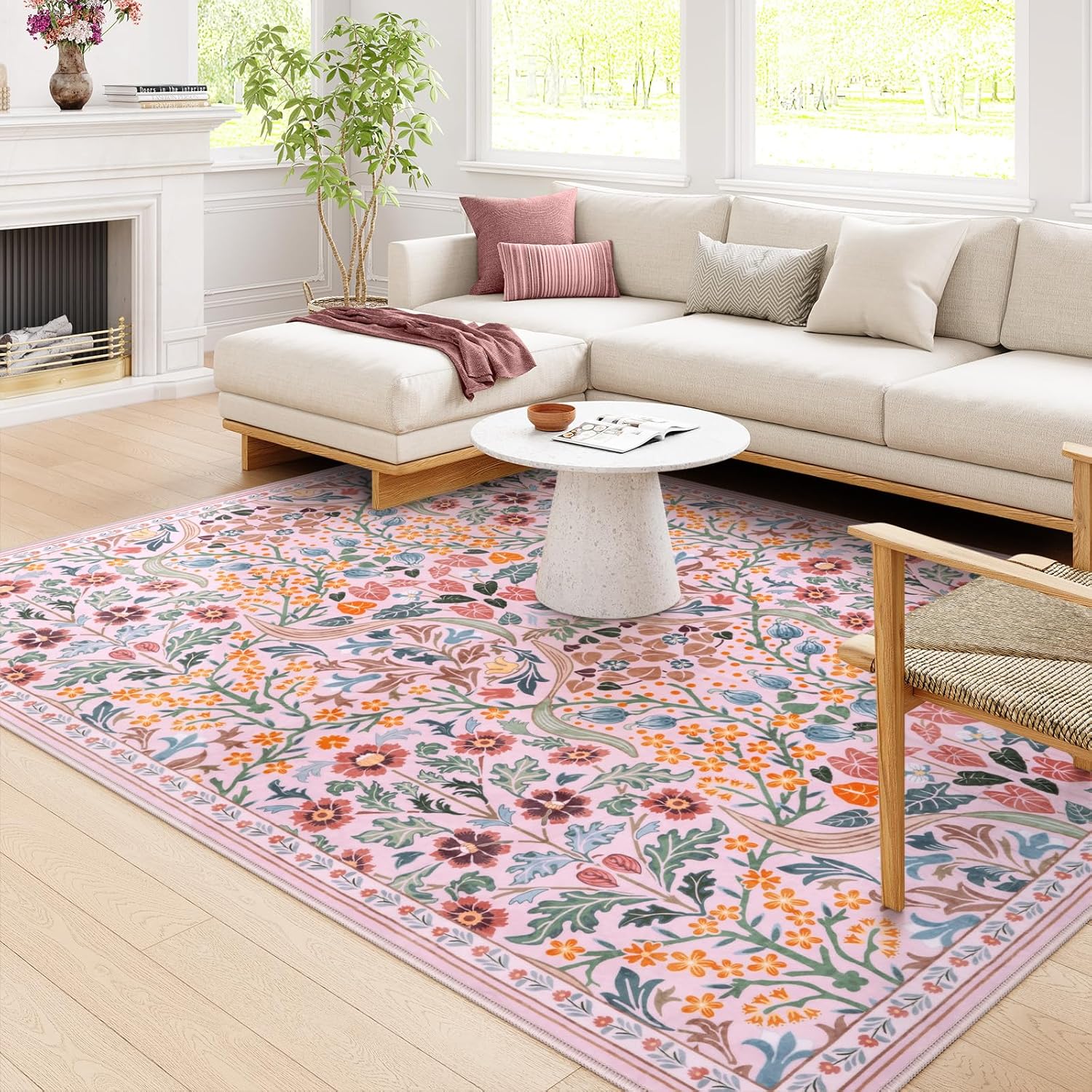 Moynesa Floral 8x10 Area Rugs for Living Room and Bedroom