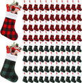 Plush Cuff Buffalo Plaid Mini Stockings 7 in - Bulk Holiday Holders