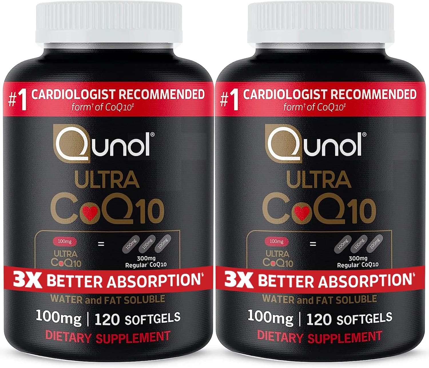 Qunol Ultra CoQ10 100mg Softgels for Heart Health Support