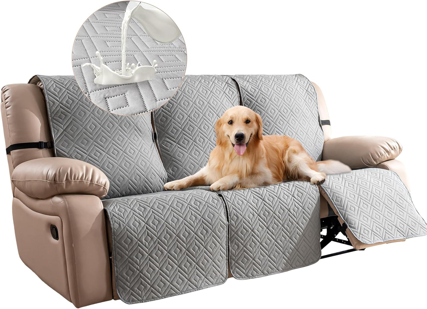 100% Waterproof Recliner Sofa Covers for 3 Cushion Couch