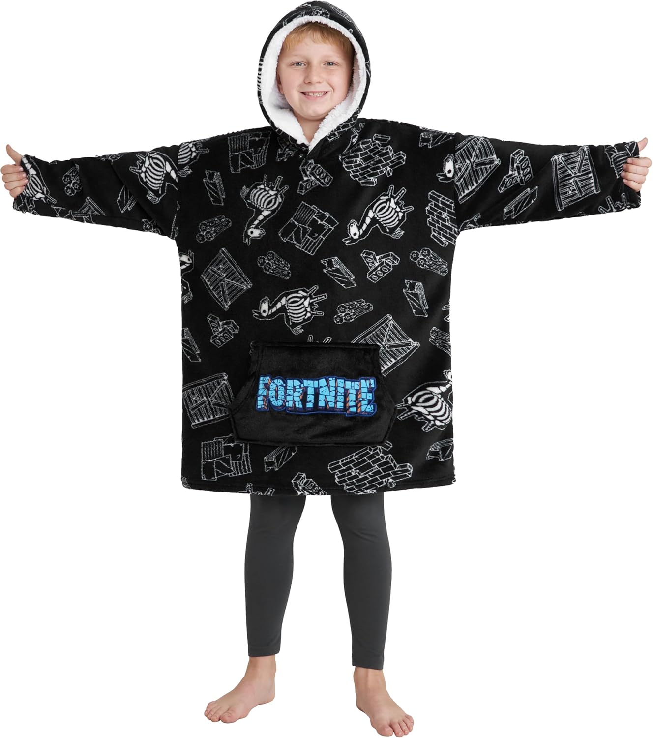 FORTNITE Blanket Hoodie for Boys Teens - Extra Long Fleece Wearable