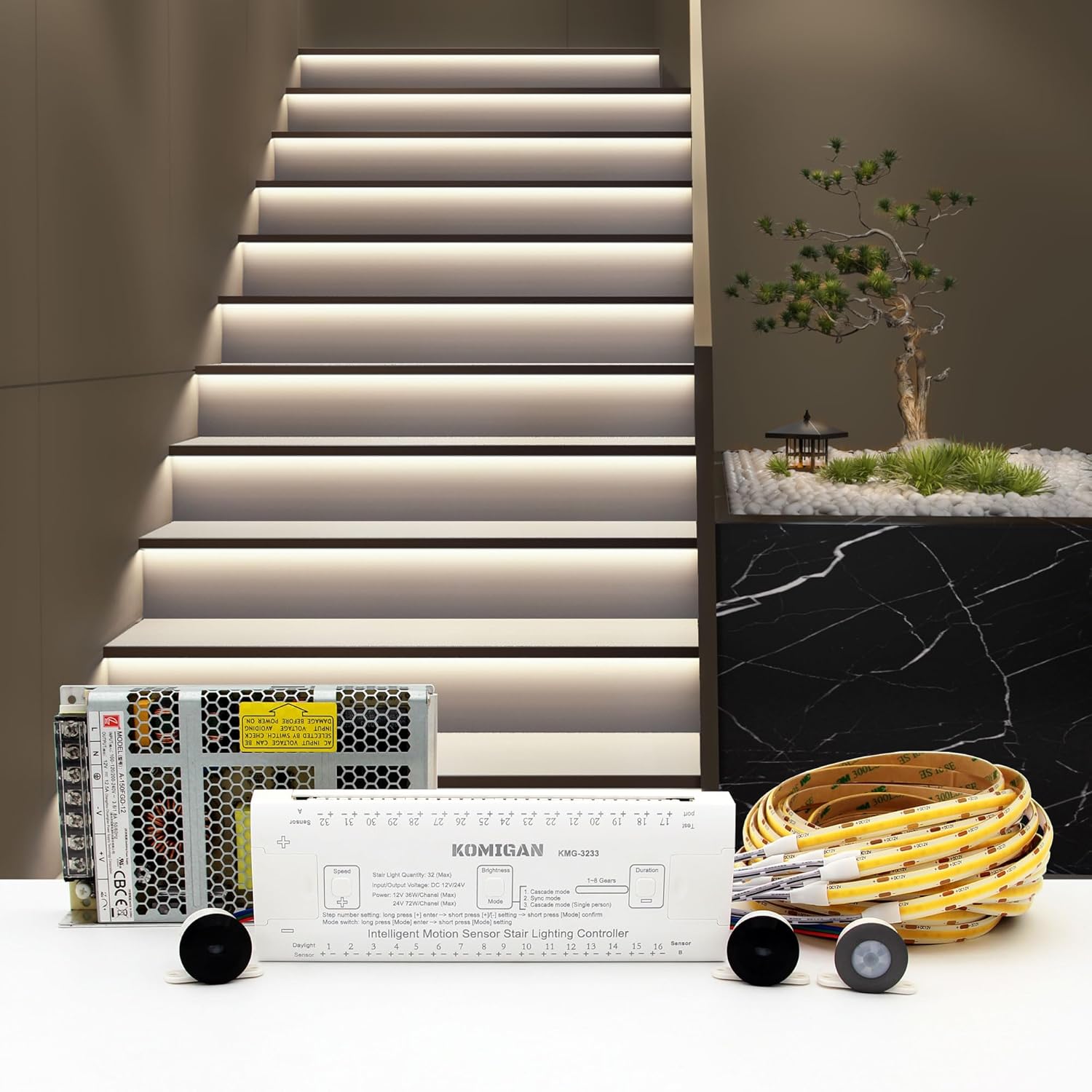 Intelligent Motion Triggered LED Stair Lighting Kit for Safety