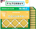 Filterbuy 16x16x1 Air Filter MERV 11 for Pet and Allergy Defense