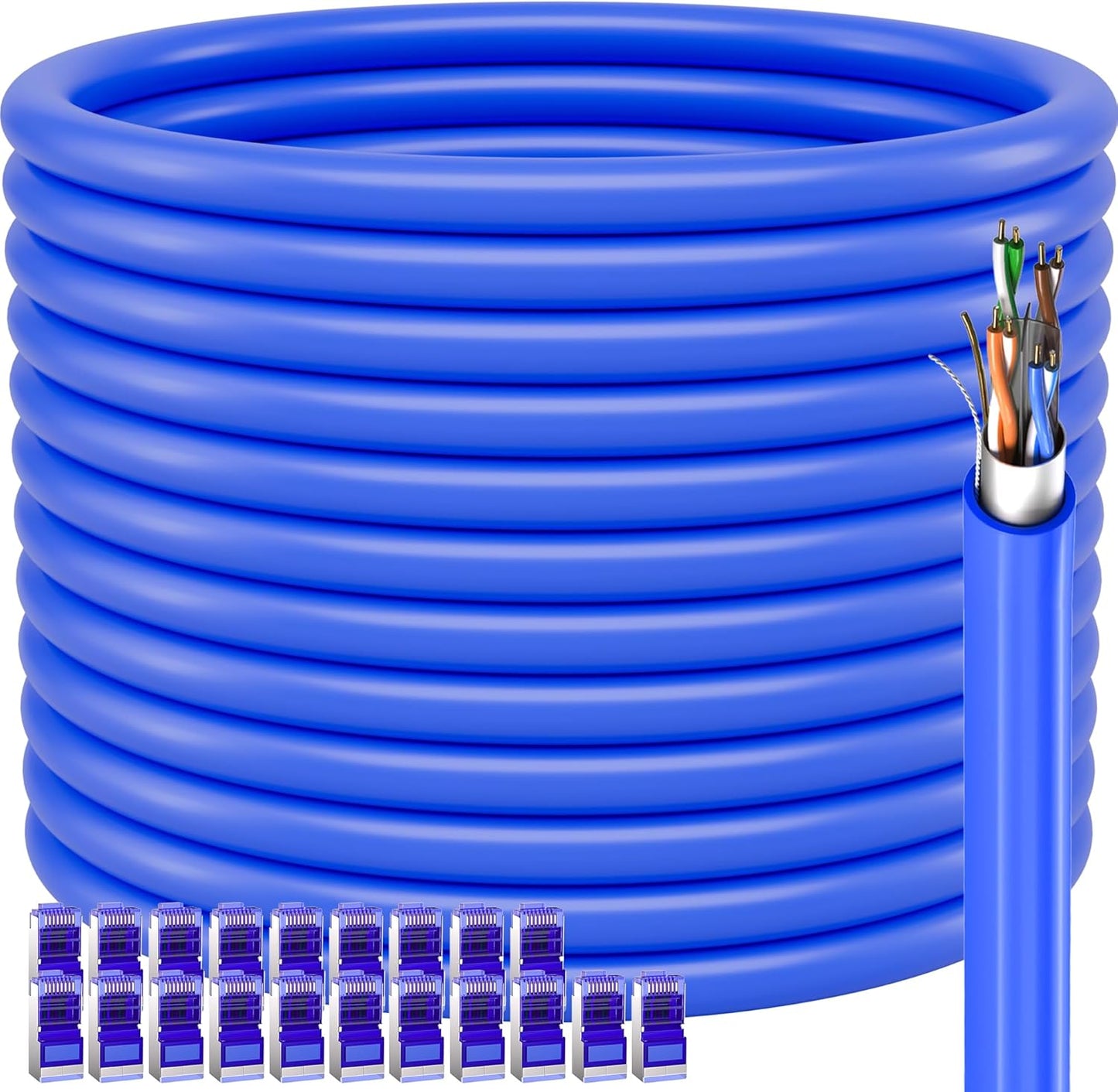 Cat 6 Shielded Ethernet Cable 328ft for Outdoor Use