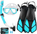 Snorkeling Gear for Adults with Fins and Anti-Fog Mask Set