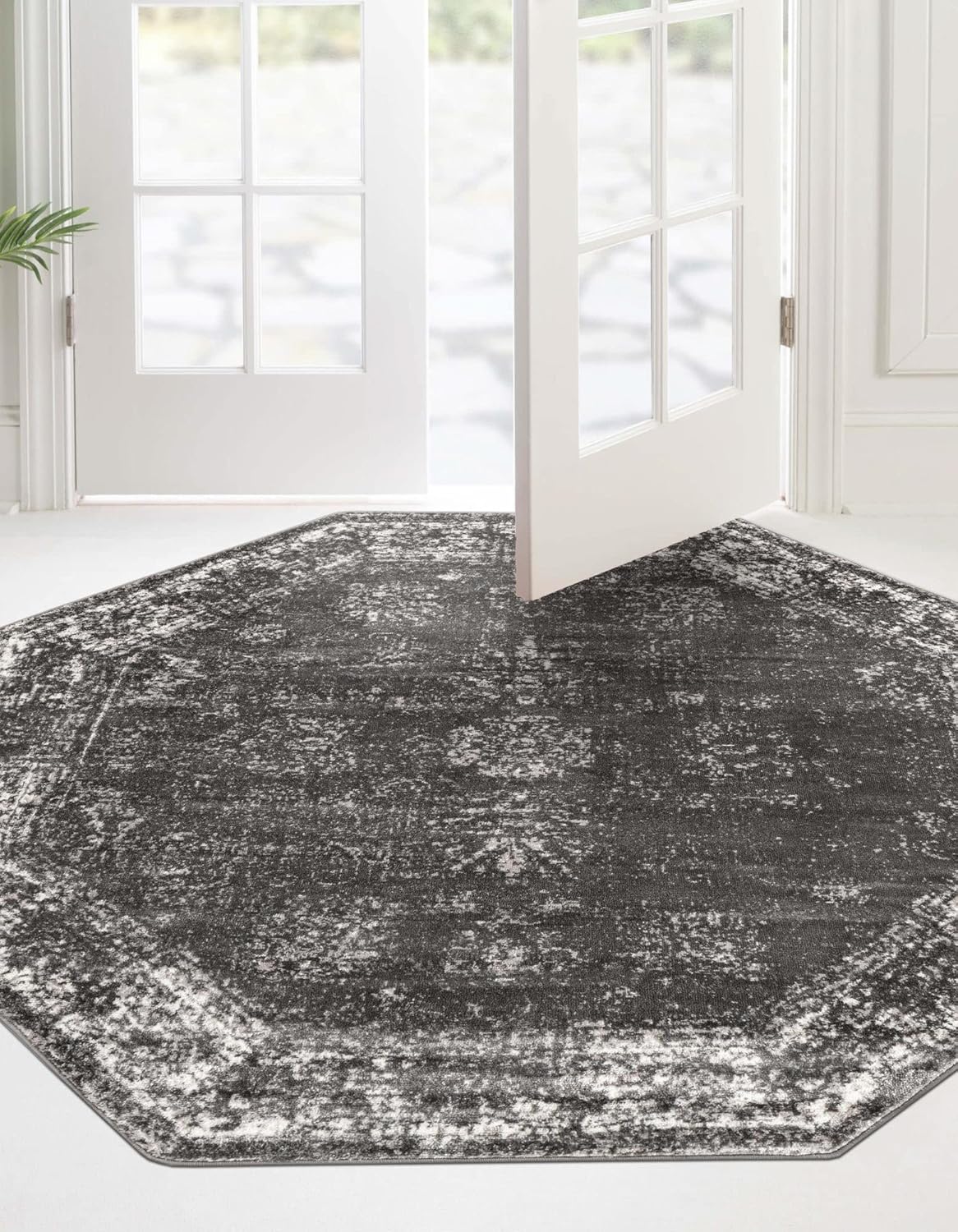 Unique Loom Sofia Collection Area Rug - Elegant Octagon Design