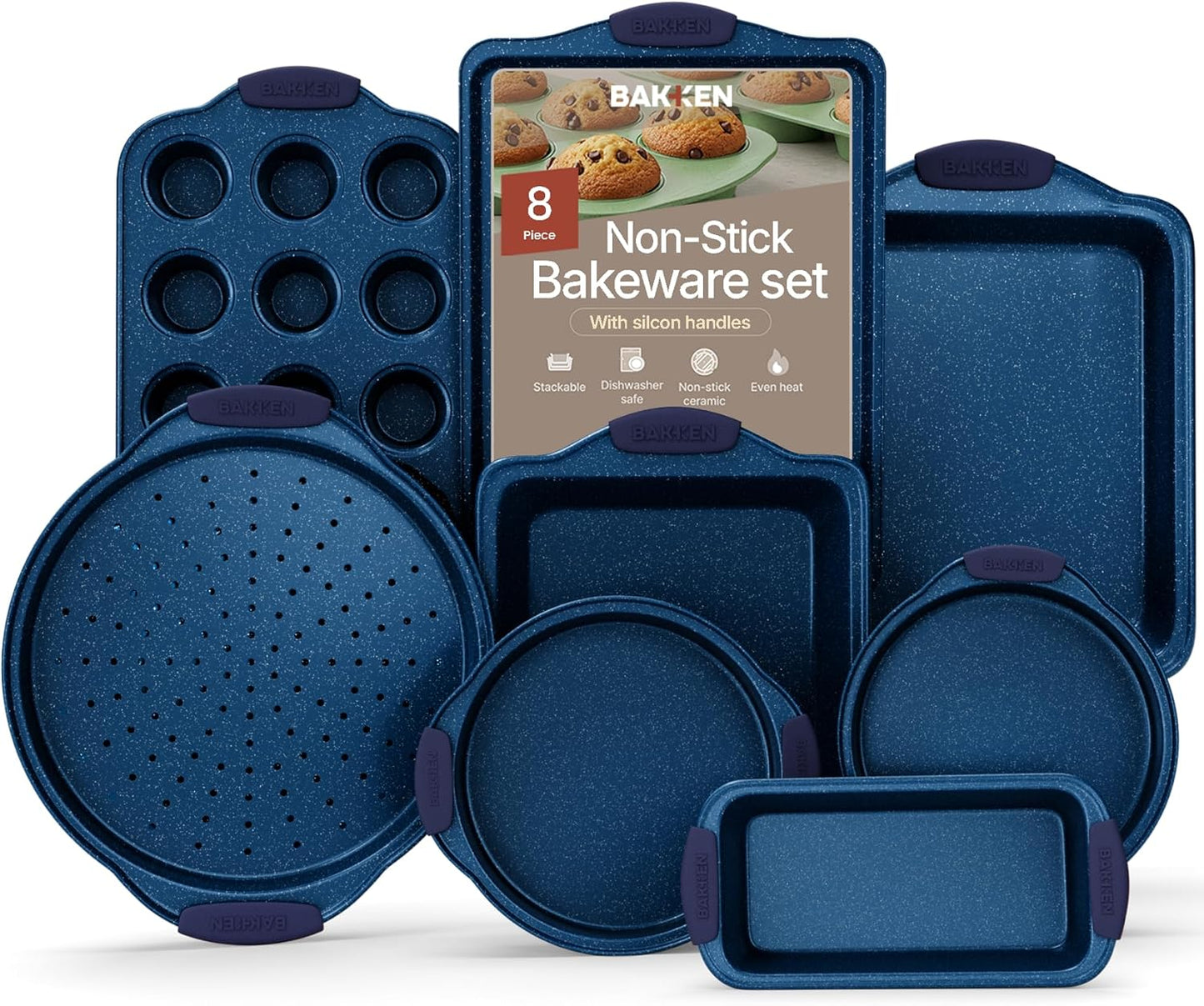 BAKKEN Kitchen Baking Pan Set - Durable Nonstick Bakeware