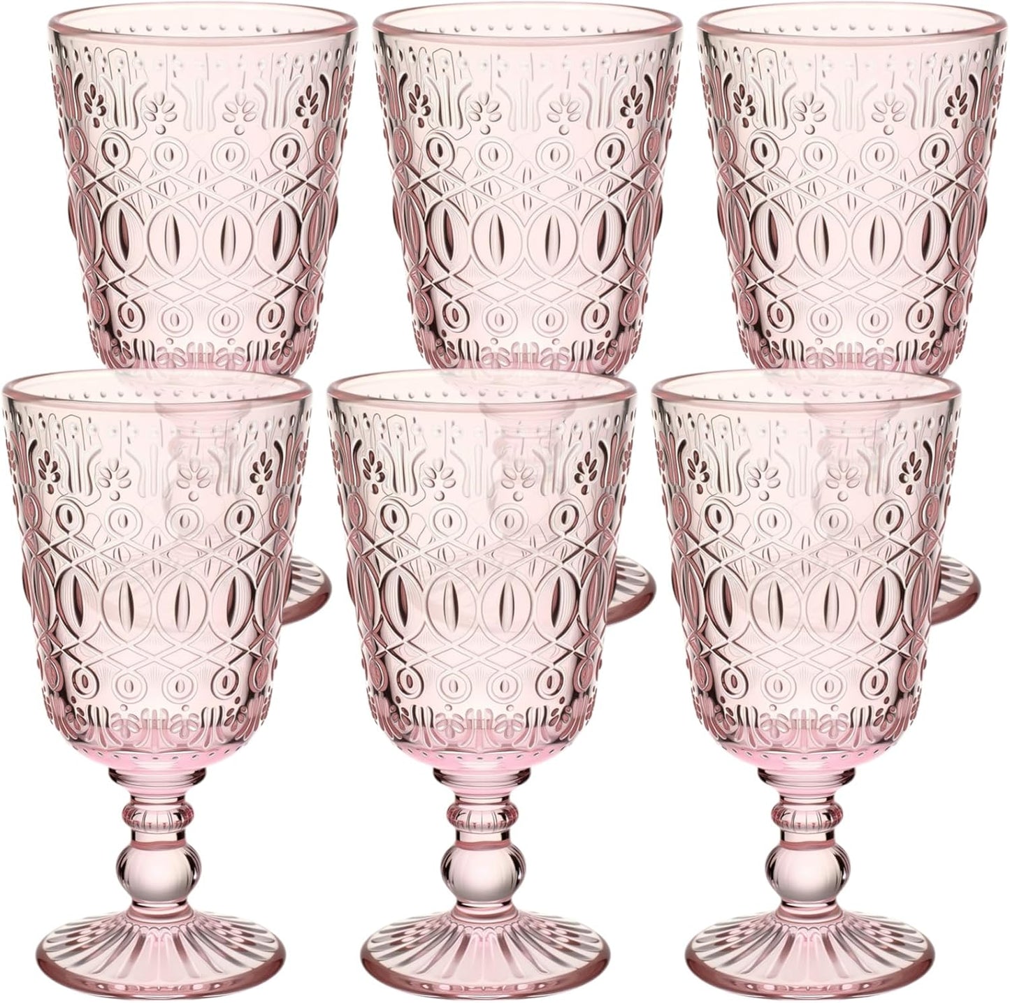 Vintage Pink Wine Glasses Set of 6 for Elegant Occasions