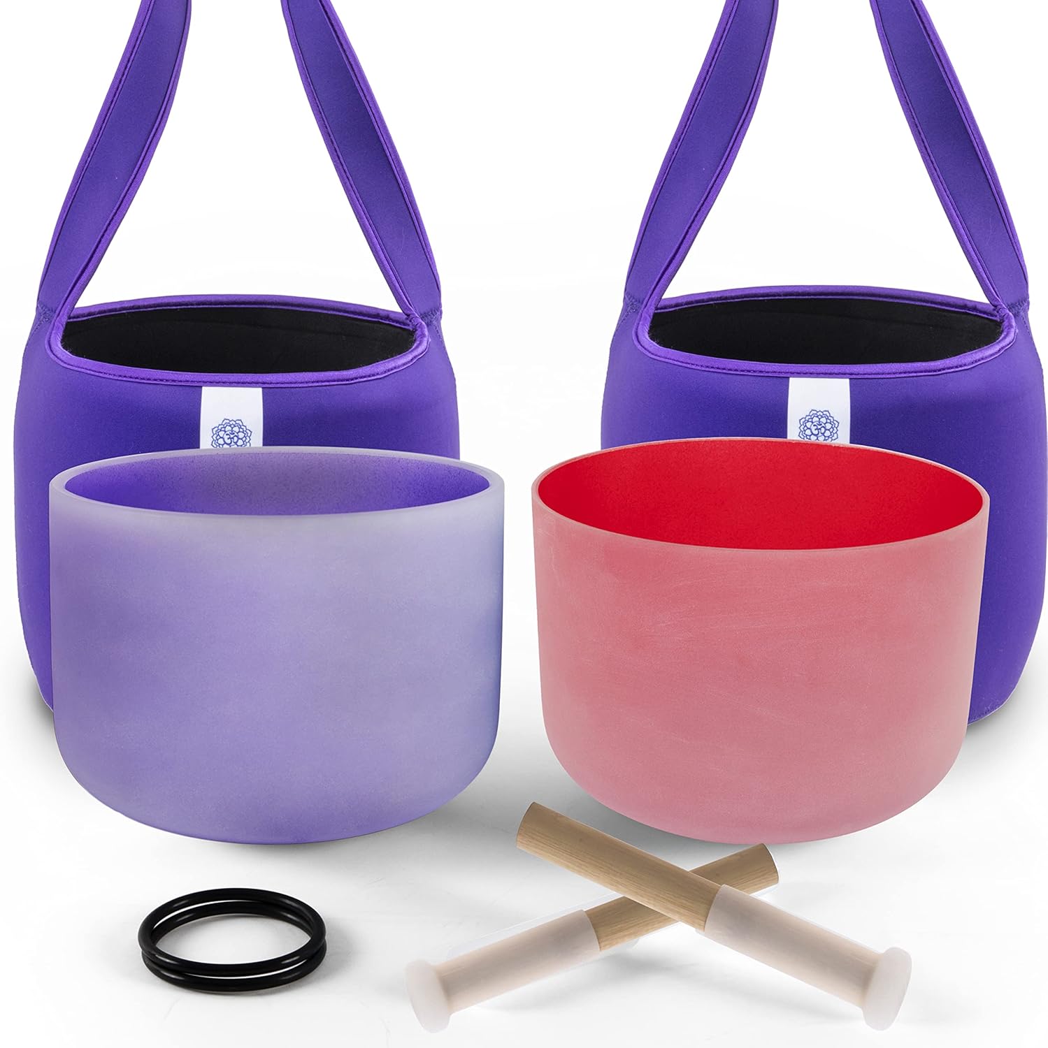 FMTY 10inch Crystal Singing Bowls Set for Healing and Relaxation