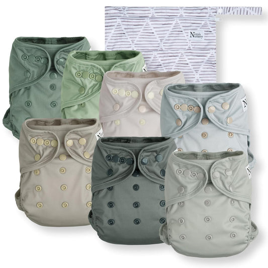 Nora's Nursery Reusable Diaper Cover Set - Leakproof Shell with Wet Bag
