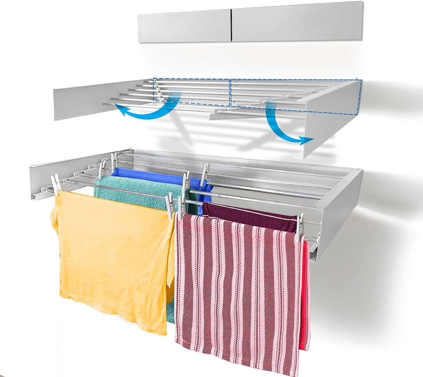 Step Up Laundry Drying Rack with 60lbs Capacity and 20ft Space