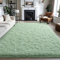 Soft Green Rugs for Bedroom 5x7 Fluffy Carpet - Plush Memory Foam