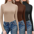 Ekouaer Women Turtleneck Ribbed Thermal Tops - Lightweight Layering go