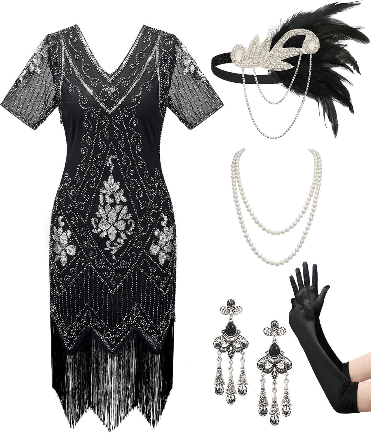 SWEETV YESSA Women's Flapper Dresses for 1920s Themed Events