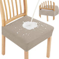 Smiry Waterproof Seat Covers for Dining Room Chairs Set of 8 - Taupe