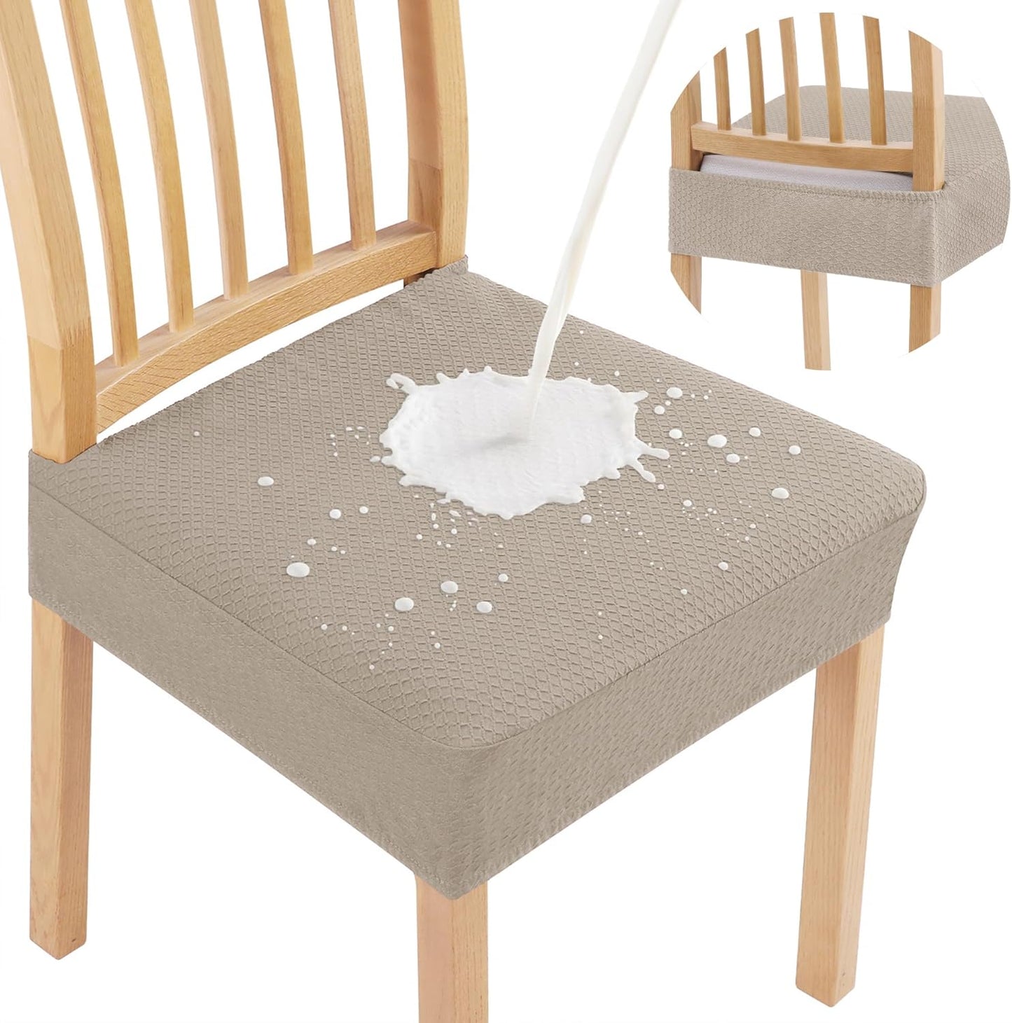 Smiry Waterproof Seat Covers for Dining Room Chairs Set of 8