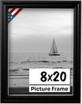 Black 8x20 Picture Frame.75 in Wide - Handmade Solid Wood