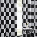 100% Blackout Checkered Curtains 2 Panels W42L84 - Thermal & Noise
