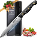 Huusk Damascus Utility Knife 5 in VG10 Small Chef Knife - Precise