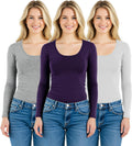 Emmalise Women's Athletic Fit Long Sleeve Crew Neck Tee - Slim Stretch