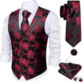 Men's Paisley Jacquard Silk Waistcoat Set - Formal & Leisure