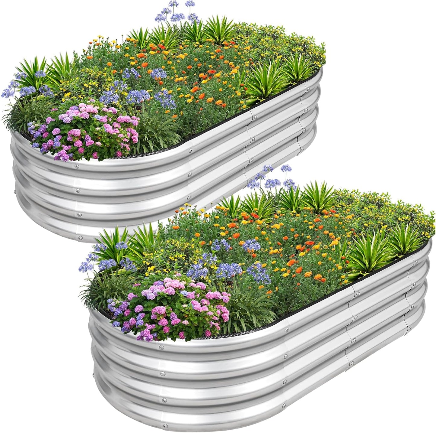 1MORE Galvanized Raised Garden Bed Kit for Outdoor Gardening