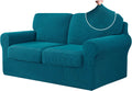 Loveseat Slipcover for 2 Cushion Sofa - Stretch Teal Protector
