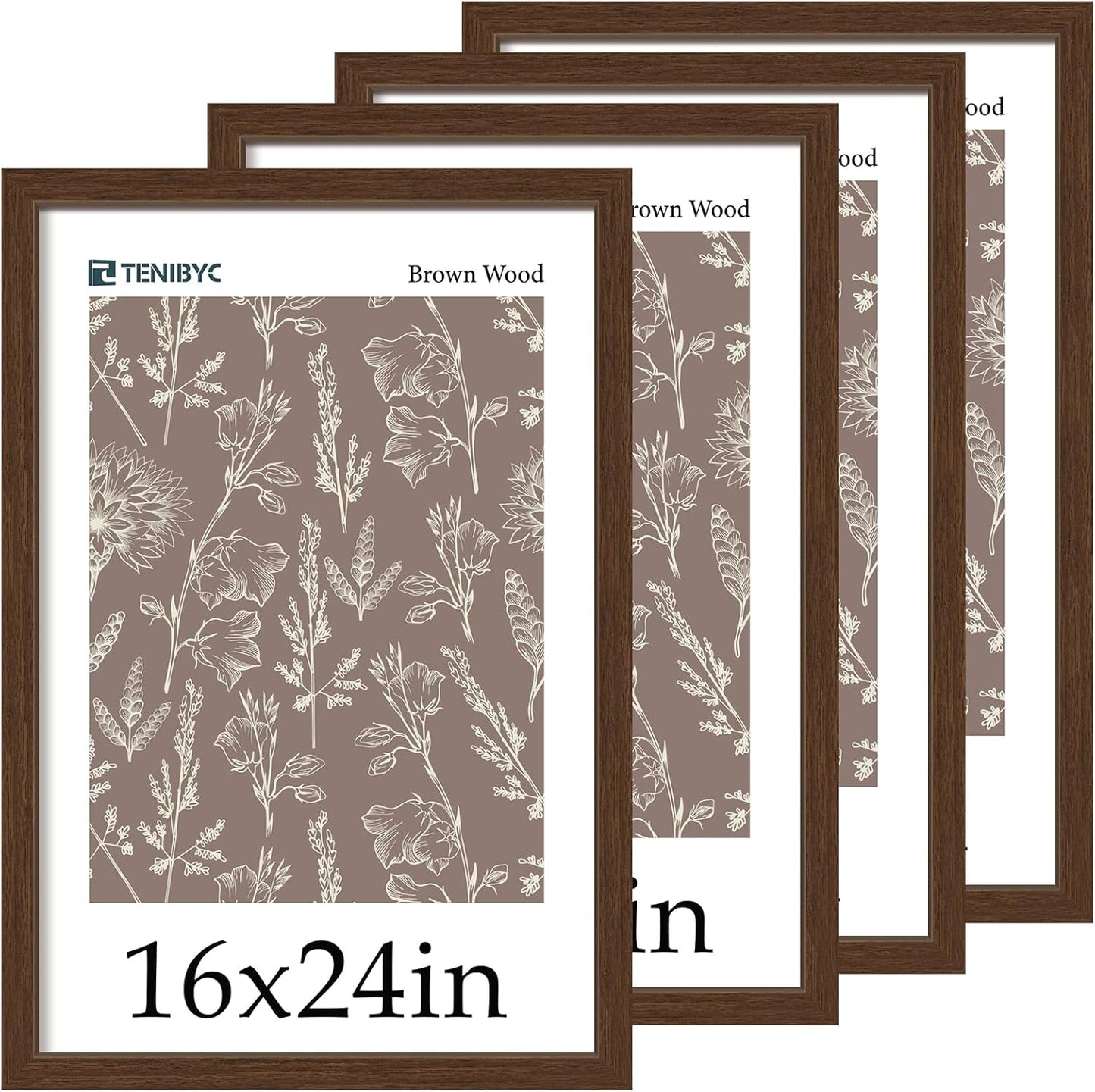 16x24 Wood Frame 4 Pack for Photos Posters and Puzzles