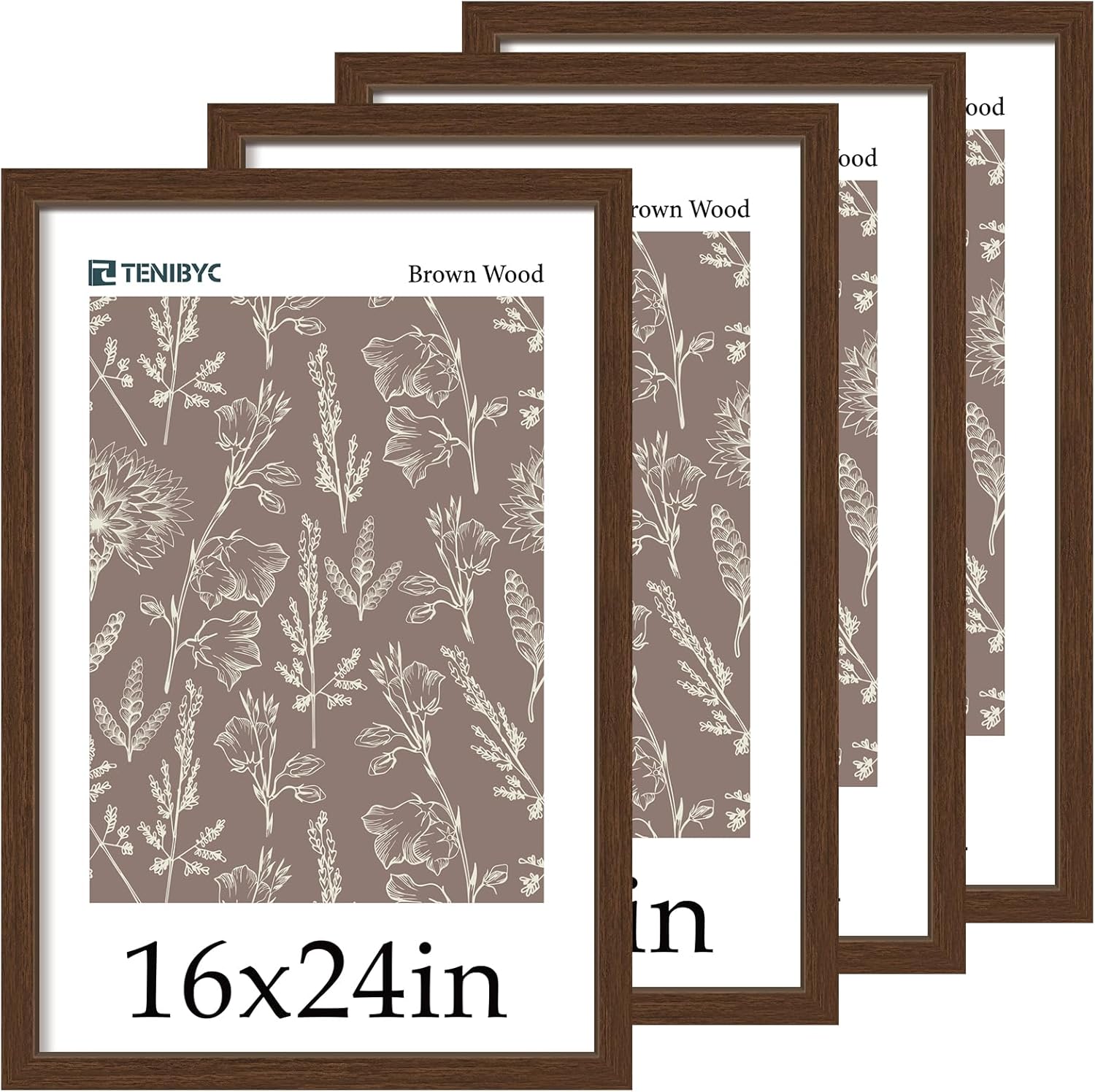 16x24 Wood Frame 4 Pack for Photos Posters and Puzzles