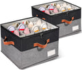 2 Pack Shoe Organizer for Closet - Adjustable Foldable Shoe Bins