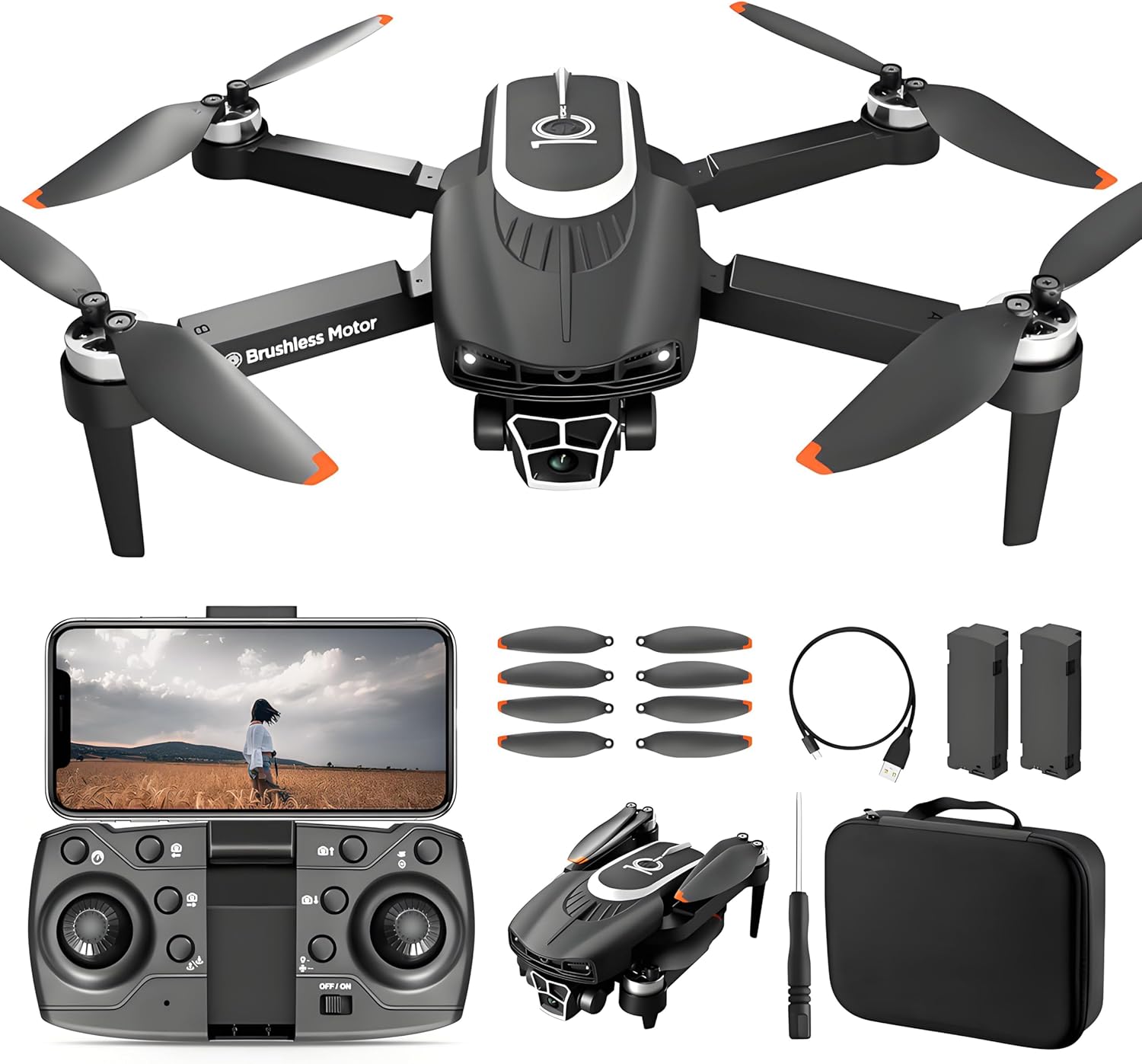 Ultimate Foldable Drone: 1080P Camera, Gesture Selfie, Waypoint & Obstacle Avoidance