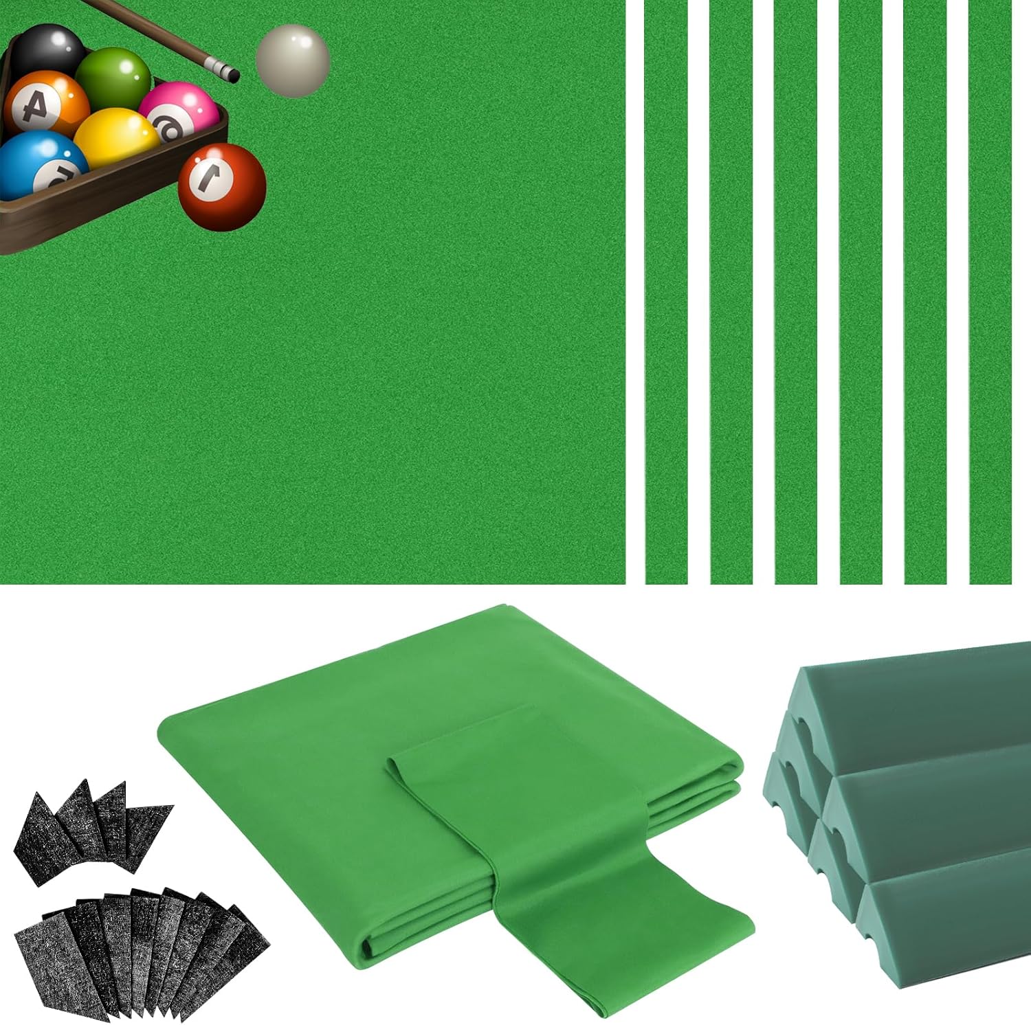 Podoy K66 Pool Table Felt and Bumpers Kit for 8ft Tables