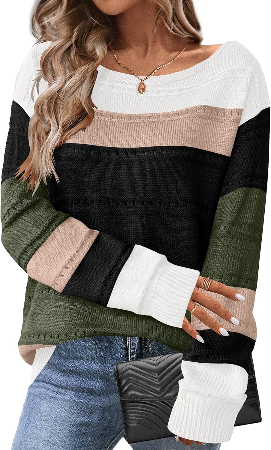 Zeagoo Womens Sweaters Cute Long Sleeve Off The Shoulder Tops