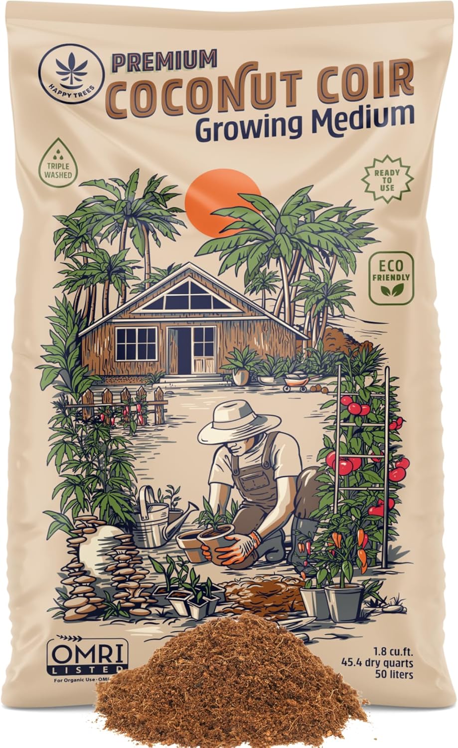 Happy Trees Coconut Coir Loose Fiber Growing Medium for Plants