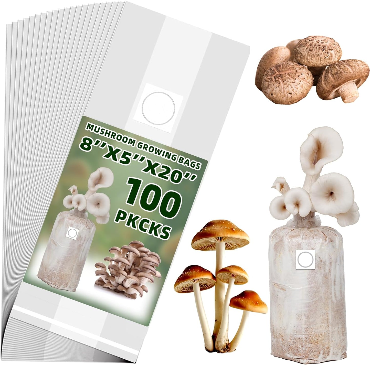 Autoclavable Mushroom Grow Bags 100-Pack for Cultivation