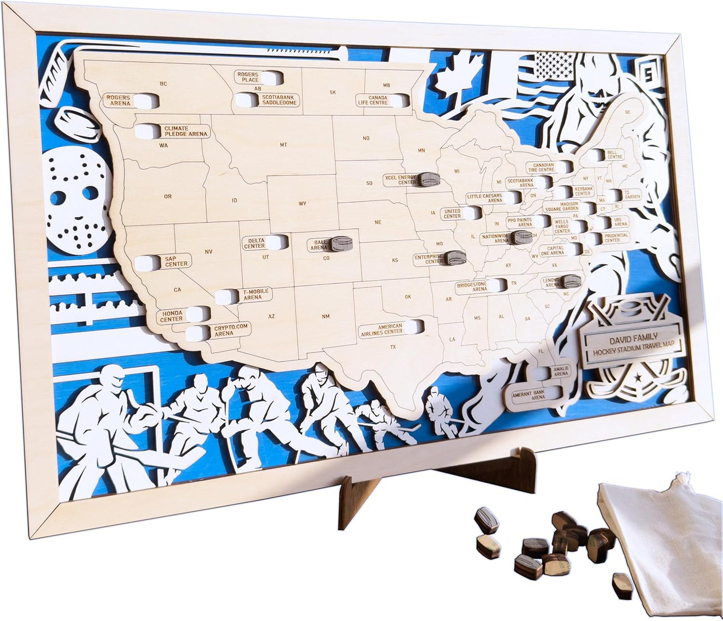 Custom Hockey Rink Map Tracker for NHL Stadium Enthusiasts