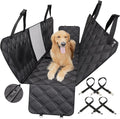 Dog Car Seat Cover for Back Seat with Mesh Window and Storage Pockets