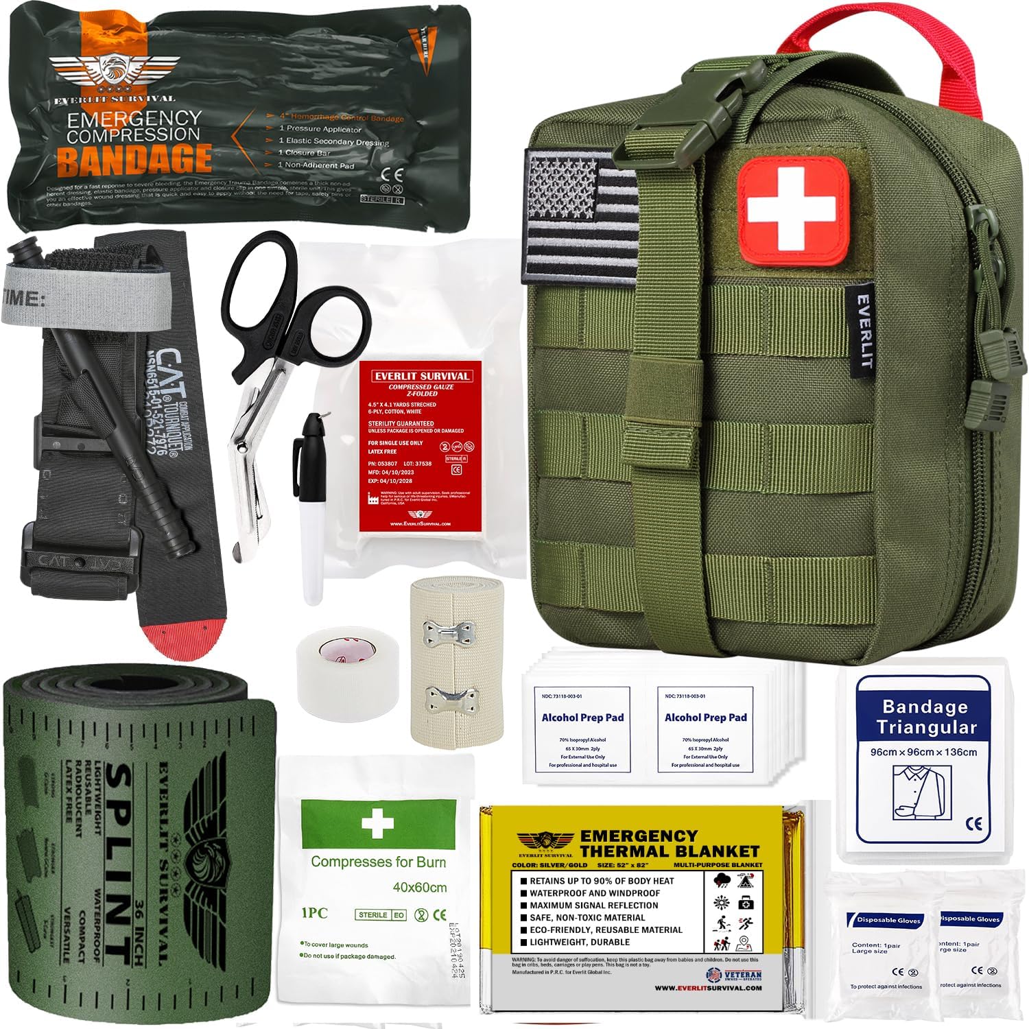 EVERLIT Emergency Trauma Kit for First Aid Response and Control