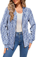 SHEWIN 2025 Fall Waffle Knit Zip Up Hoodie - Lightweight Cozy Fit