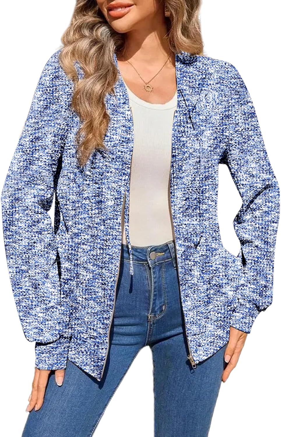 SHEWIN 2025 Fall Hoodies Waffle Knit Zip Up Sweatshirt Review