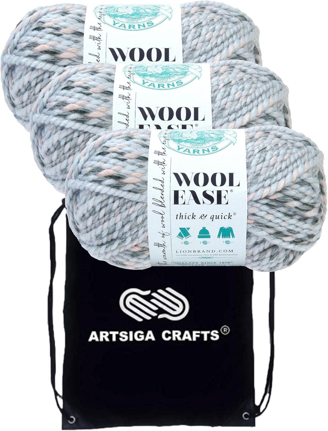 Wool Ease Thick & Quick Arctic Ice Yarn for Knitting & Crocheting