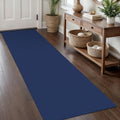 Washable Runner Rug 2x8 Ft - Royal Blue Braided Cotton Runner