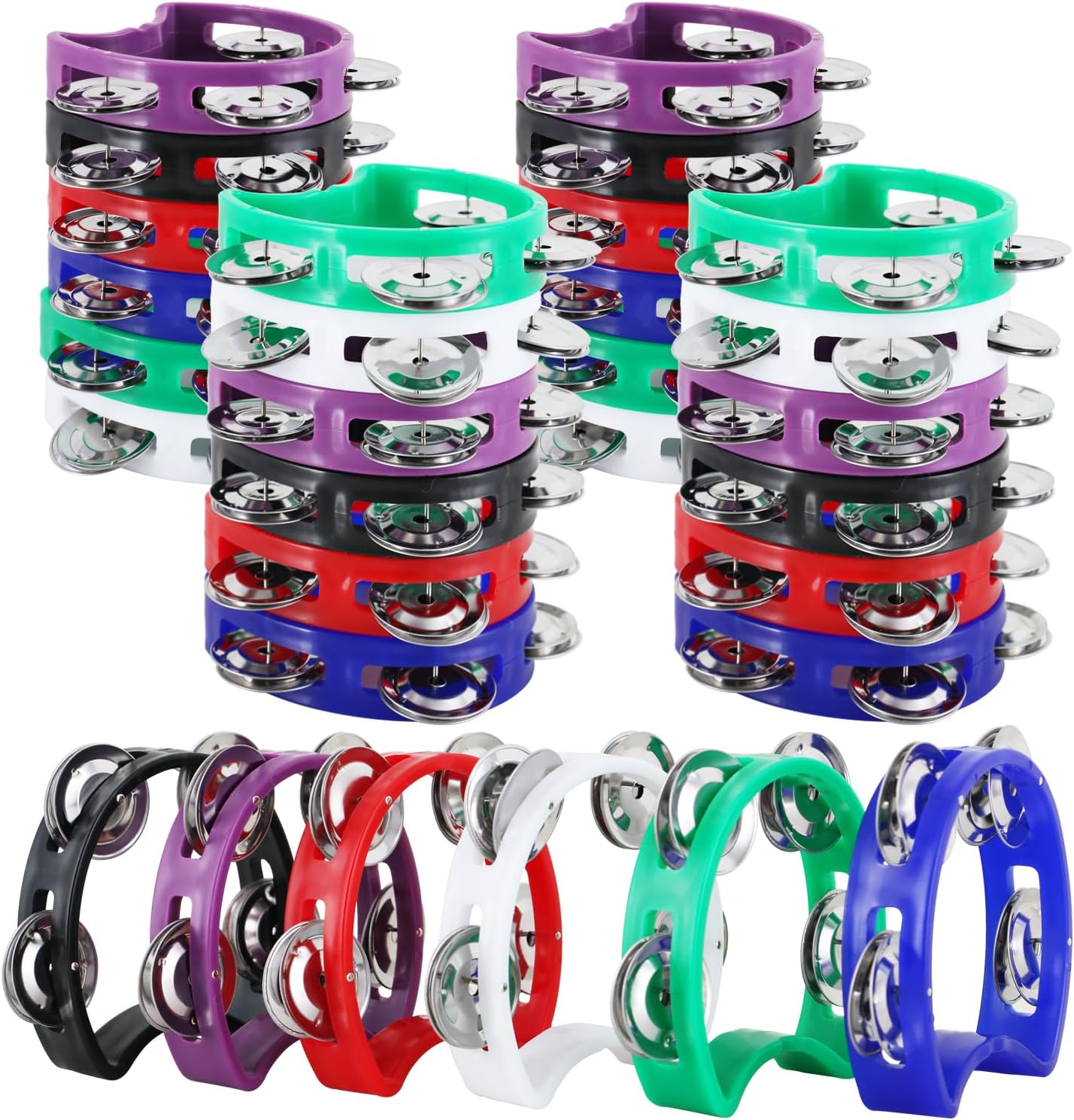 EASTROCK 30 PCS Plastic Percussion Tambourine for Kids Fun